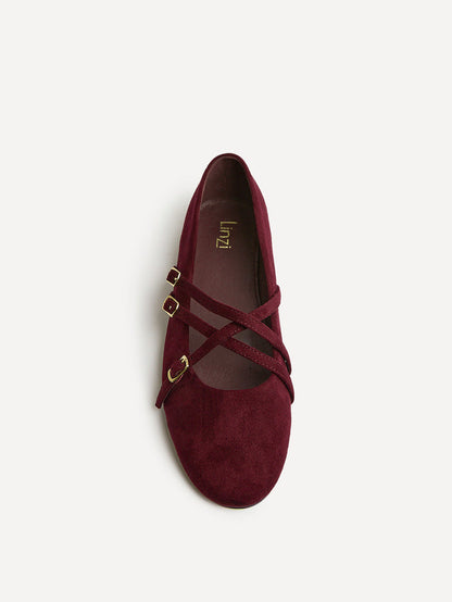 Matrix Burgundy Mary Jane Flats