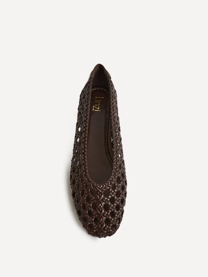 Melina Brown Handwoven Ballet Flats