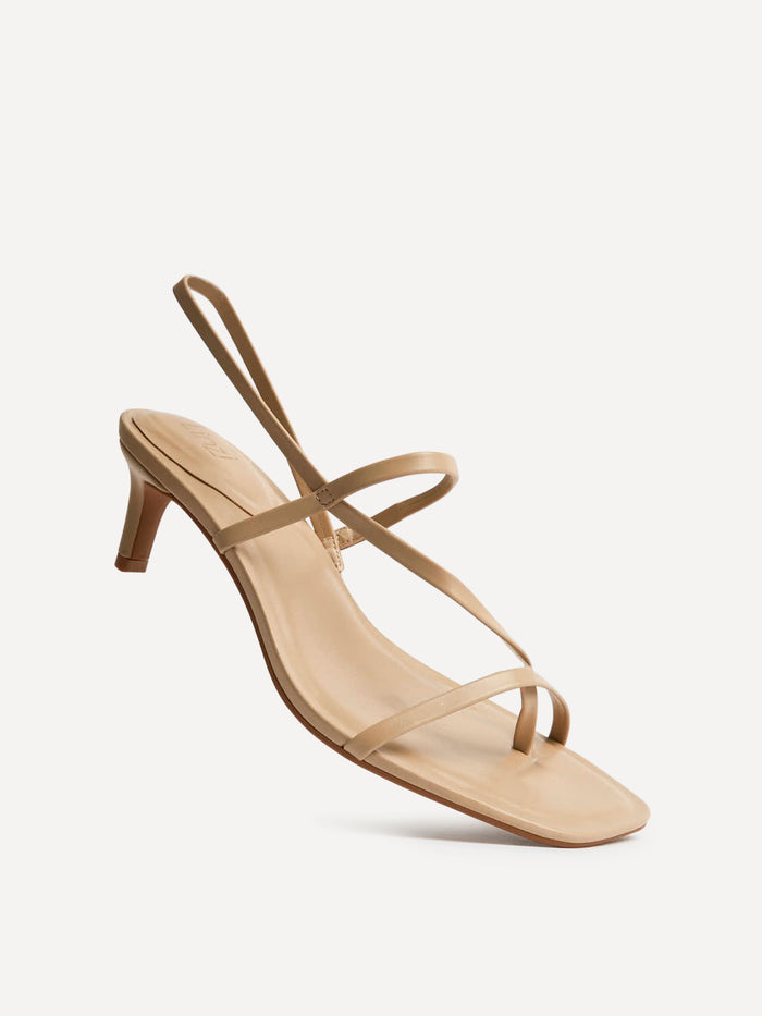 Mode Mocha Faux Leather Heeled Sandals