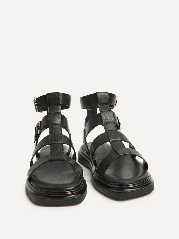 Naya Black Gladiator Style Sandals