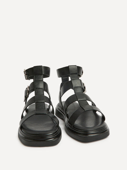 Naya Black Gladiator Style Sandals