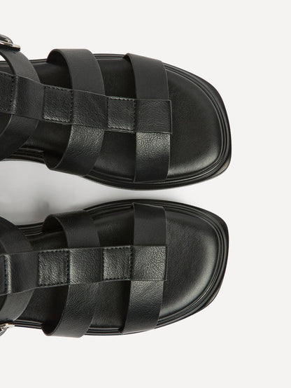 Naya Black Gladiator Style Sandals