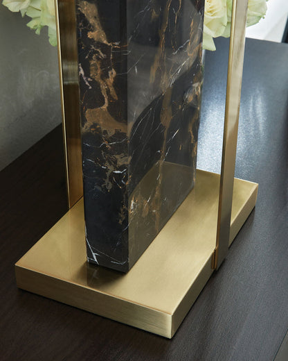 Neonish - Marble Table Lamp - Black / Gold Finish