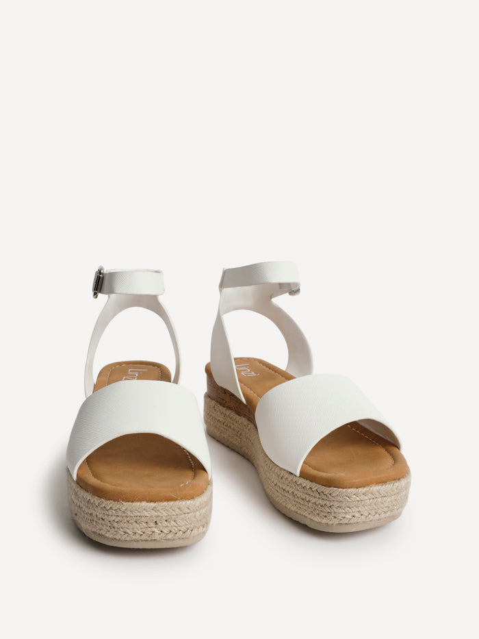 Nirvana White Nubuck Flatform Sandals