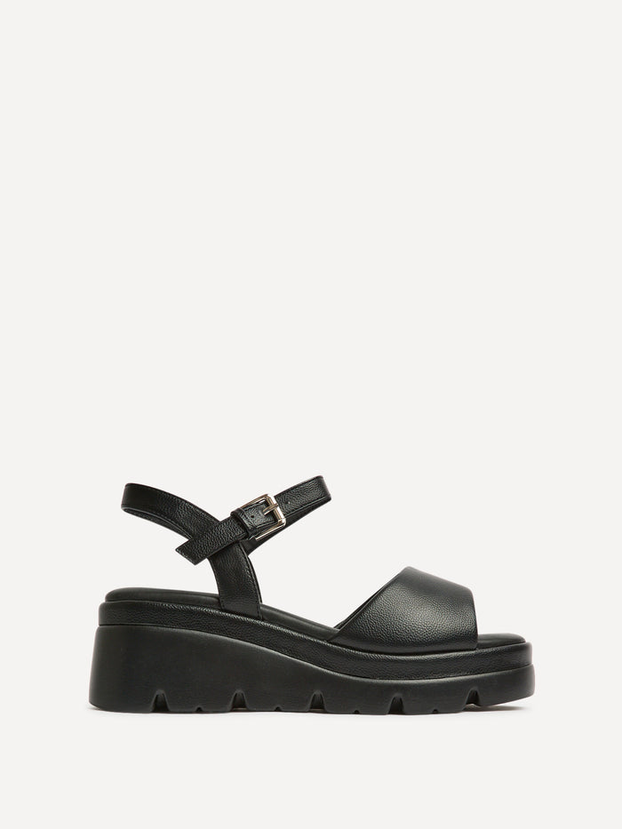 Nyla Black Platform Cleated Sandals