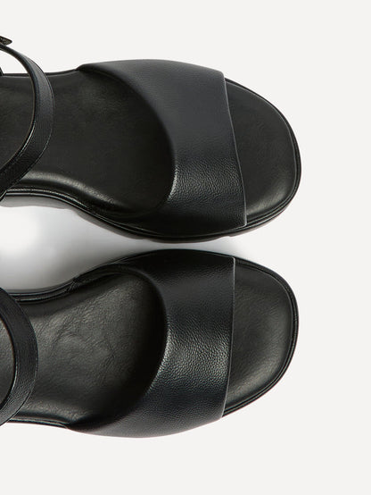 Nyla Black Platform Cleated Sandals