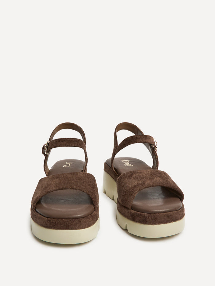 Nyla Brown Platform Cleated Sandals