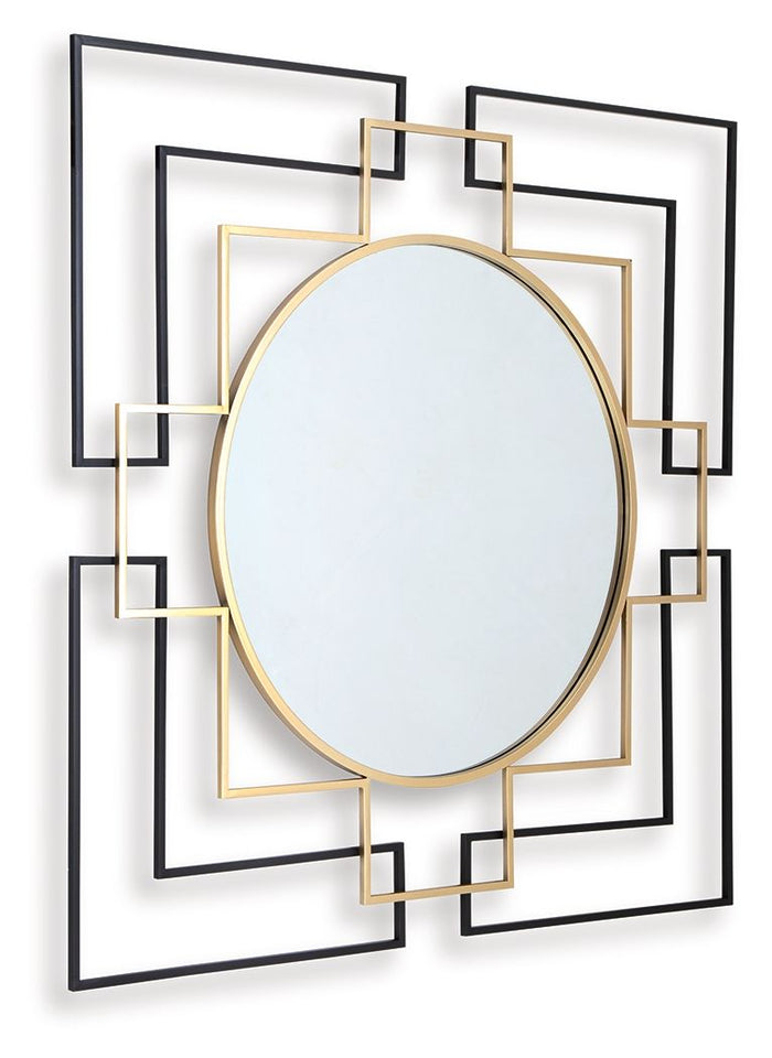 Oceanal - Accent Mirror - Black / Gold Finish