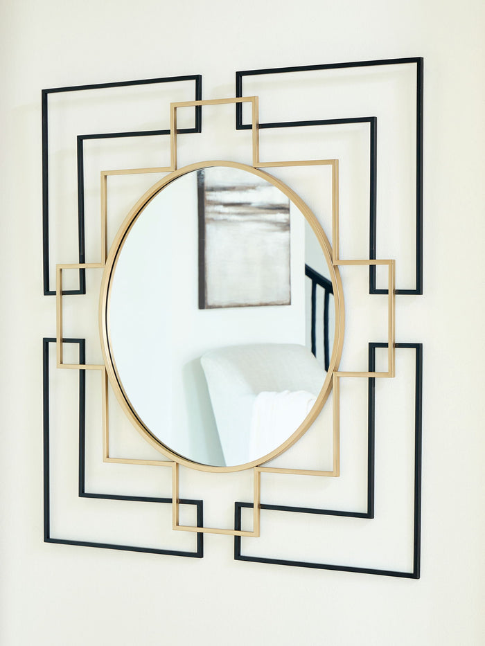 Oceanal - Accent Mirror - Black / Gold Finish