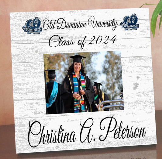 ODU Frame with Printed Photo Old Dominion University Graduation Class - Broad Bay Personalized Gifts Shipped Fast