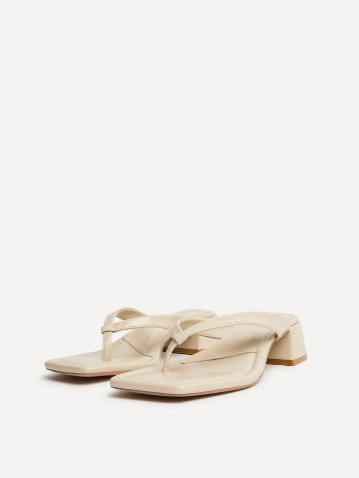 Phase Nude Faux Suede Mule Heels