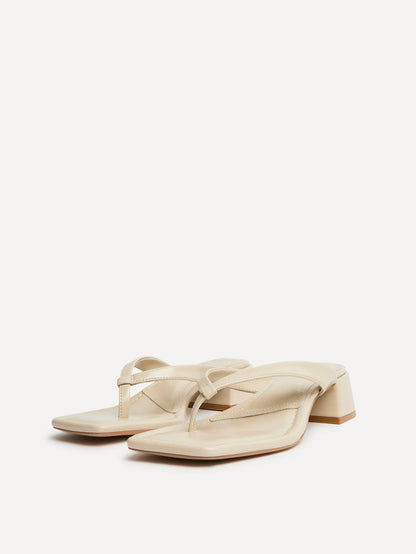 Phase Nude Faux Suede Mule Heels