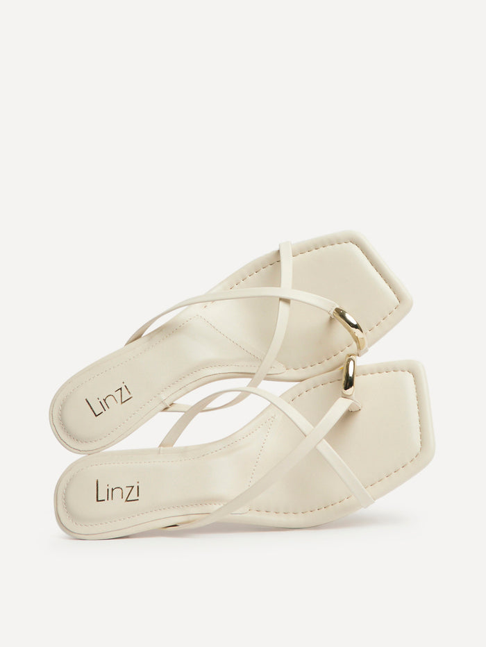 Polished White Faux Leather Mule Heels