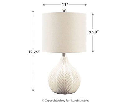Rainermen - Ceramic Table Lamp  - Off White