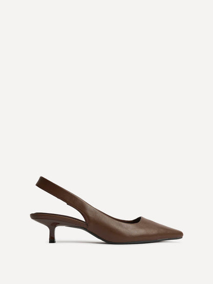 Reign Brown Faux Leather Court Heels