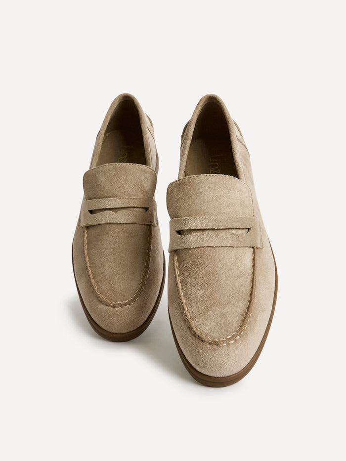 Review Beige Faux Suede Classic Loafer