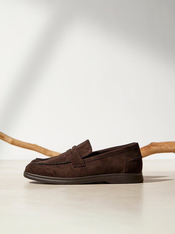 Review Brown Faux Suede Classic Loafer