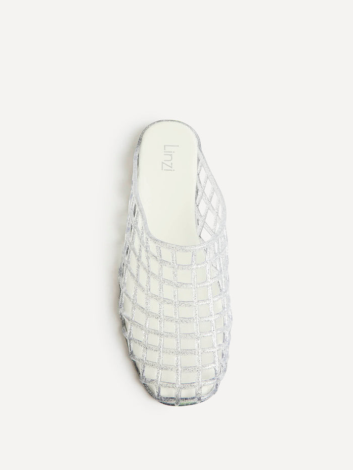 Ripple Silver Glitter Jelly Mules