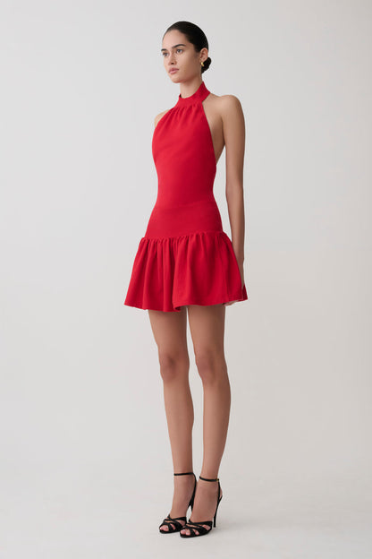 Rory Halter Mini Knit Dress - Red