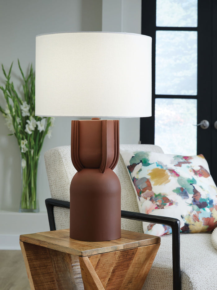 Rowandale - Metal Table Lamp - Brick Red