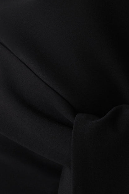 Runa Off Shoulder Mini Dress With Waist Tie - Black
