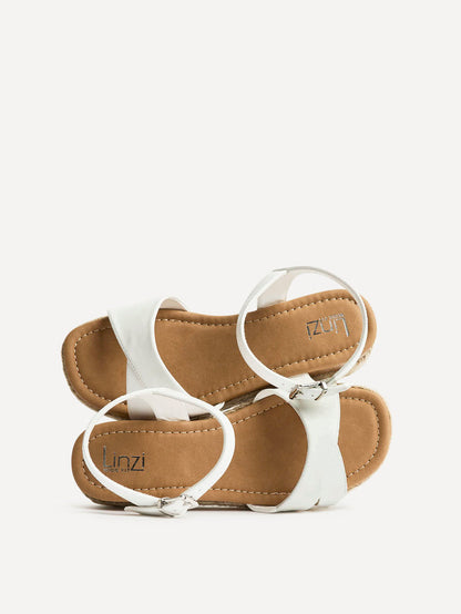Sarelli Wide Fit White Flatform Sandals