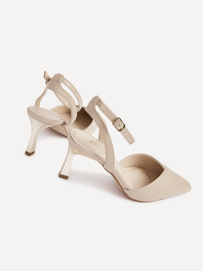 Siren Nude Faux Leather Quilted Court Heels