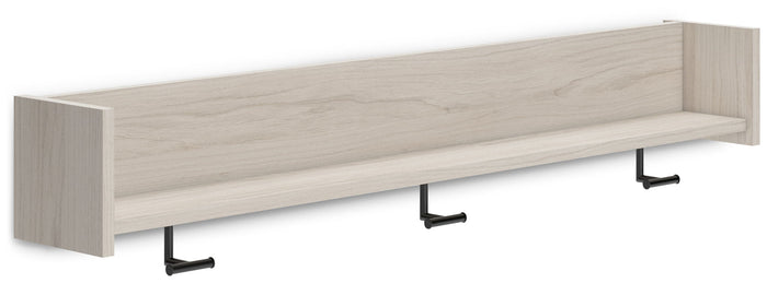Socalle - Wall Mounted Coat Rack w/Shelf - Light Natural