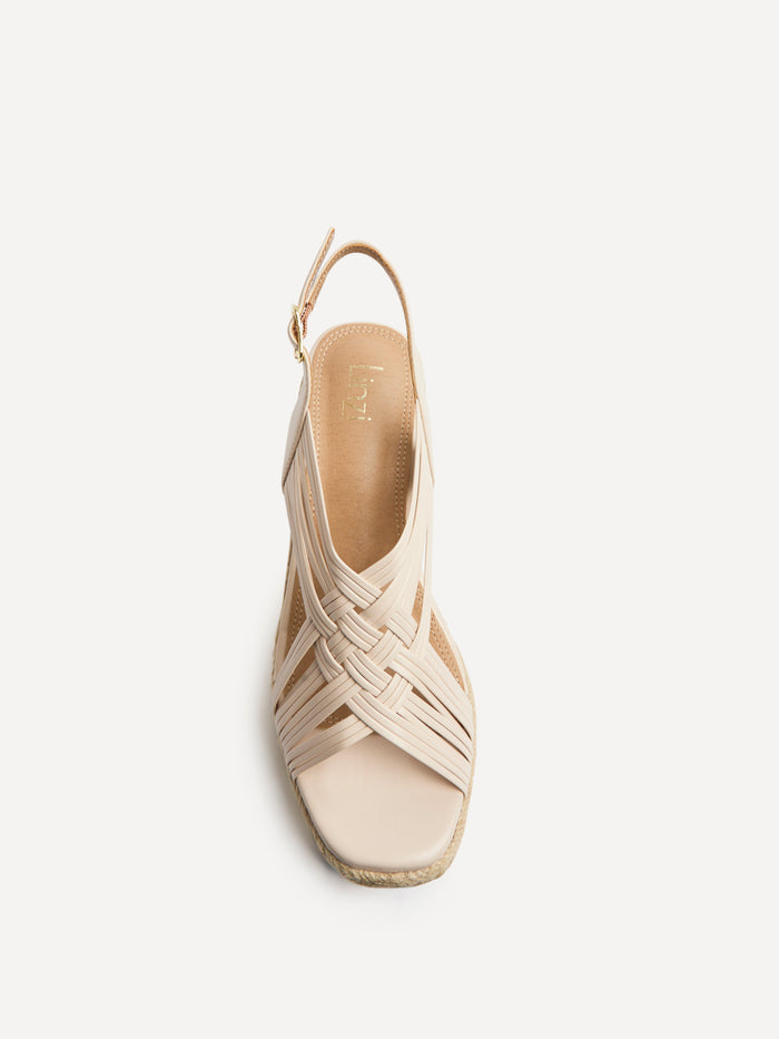 Tamed Nude Woven Espadrille Wedges