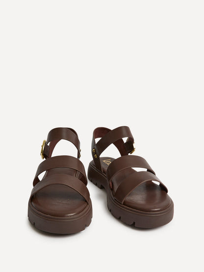 Tayla Wide Fit Brown Gladiator Sandals