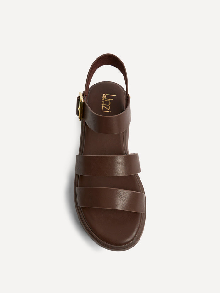 Tayla Wide Fit Brown Gladiator Sandals