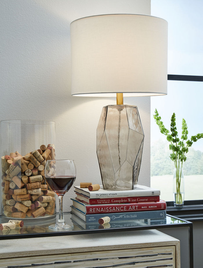 Taylow - Glass Table Lamp  - Gray