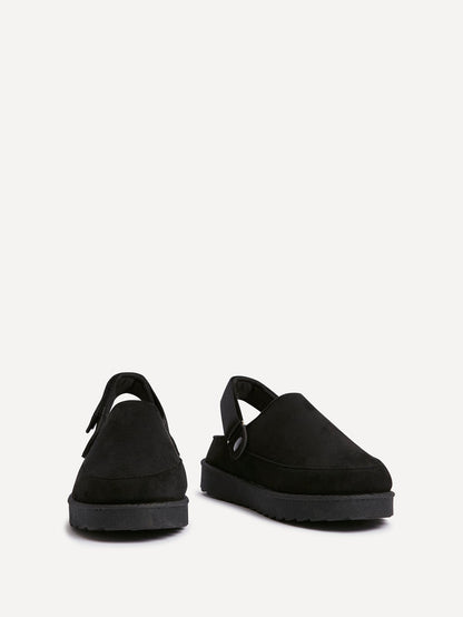 Teddy Black Faux Fur Clogs