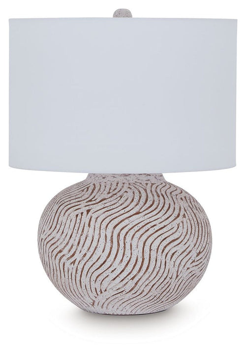 Vien - Terracotta Table Lamp - Distressed White