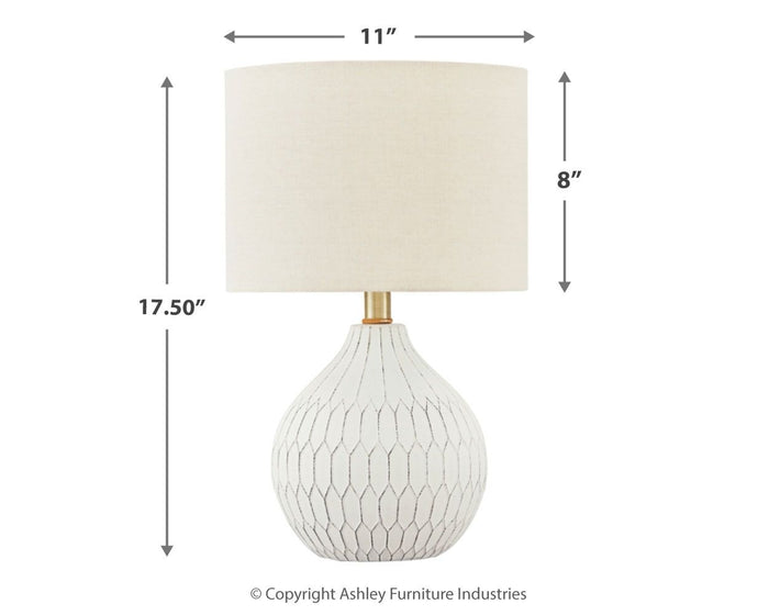 Wardmont - Ceramic Table Lamp  - White