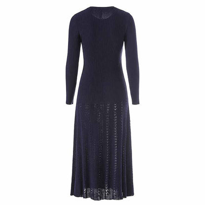 Women's Ribbed-knit Button Detail Midi Dress